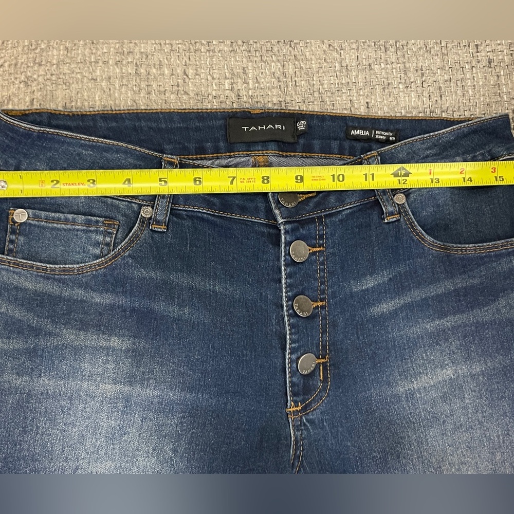Tahari (Amelia) Button Fly Skinny Jeans Womens Size 10/30 Button Up 90s Y2K - Picture 8 of 15